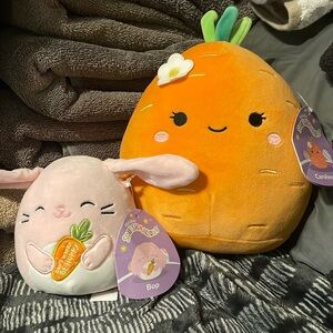 Squishmallows Caroleena the Carrot and Bop the Bunny Plush Toys